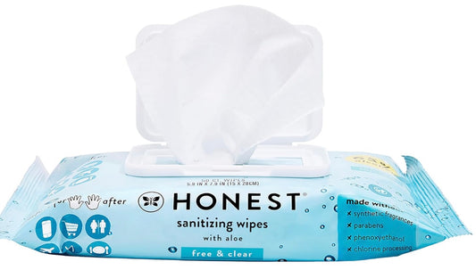 The Honest Company Sanitizing Alcohol Wipes | Kills 99% of Germs, Made With Aloe | Unscented, 50 Count (1 Pack)