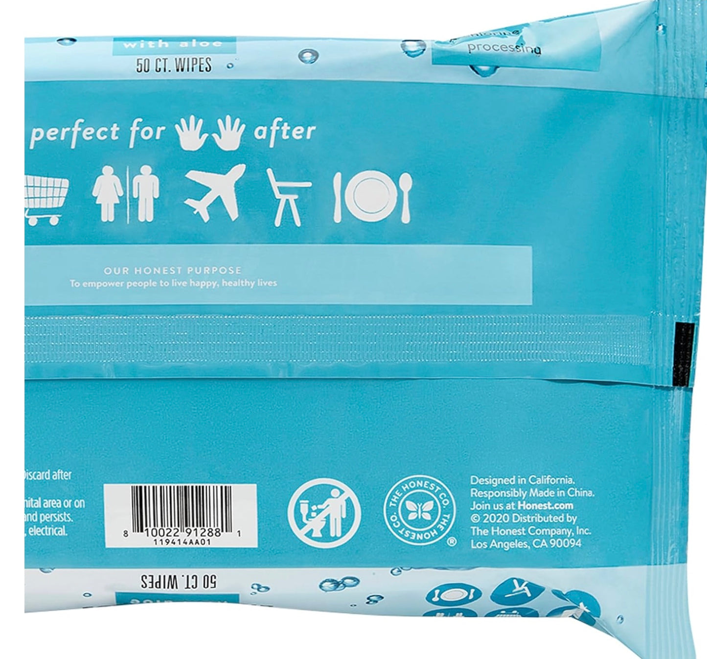 The Honest Company Sanitizing Alcohol Wipes | Kills 99% of Germs, Made With Aloe | Unscented, 150 Count (3 Packs of 50)