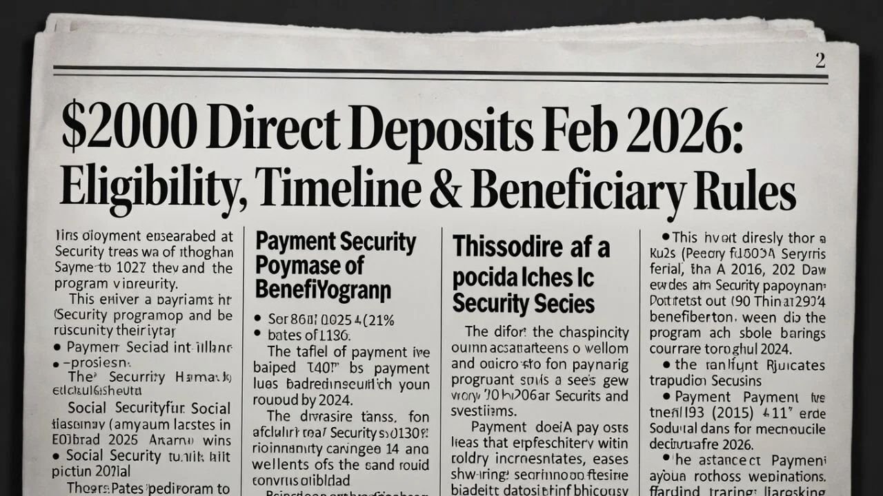 $2,000 Direct Deposits Start 9 February 2026: Eligibility, Timeline, and Beneficiary Rules